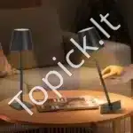 Stalinis LED šviestuvas su nuimamu gaubtu, 2 vnt., belaidis, aukso spalvos - Image 2