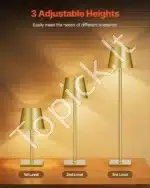 Stalinis LED šviestuvas su nuimamu gaubtu, 2 vnt., belaidis, aukso spalvos - Image 7