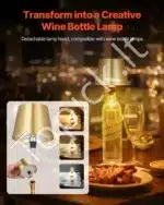 Stalinis LED šviestuvas su nuimamu gaubtu, 2 vnt., belaidis, aukso spalvos - Image 8