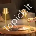 Stalinis LED šviestuvas su nuimamu gaubtu, 2 vnt., belaidis, aukso spalvos - Image 2