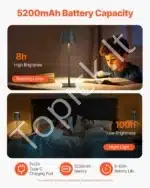 Stalinis LED šviestuvas su nuimamu gaubtu, 2 vnt., belaidis, aukso spalvos - Image 6