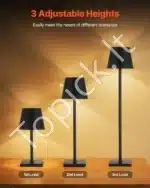 Stalinis LED šviestuvas su nuimamu gaubtu, 2 vnt., juodas, belaidis, įkraunamas - Image 7