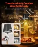 Stalinis LED šviestuvas su nuimamu gaubtu, 2 vnt., juodas, belaidis, įkraunamas - Image 8