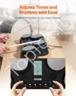 Stalinis elektroninių būgnų komplektas, 4 padai, 163 garsai, su įmontuotais garsiakalbiais ir ausinių lizdu - Image 3