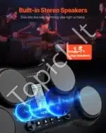 Stalinis elektroninių būgnų komplektas, 4 padai, 163 garsai, su įmontuotais garsiakalbiais ir ausinių lizdu - Image 4