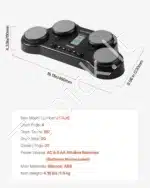 Stalinis elektroninių būgnų komplektas, 4 padai, 163 garsai, su įmontuotais garsiakalbiais ir ausinių lizdu - Image 7