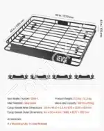 Stogo bagažinė / stogo krepšys, 1095x1270x105 mm / 68 kg - Image 7