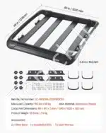 Stogo bagažinė / stogo krepšys, 1216x1020x142 mm / 68 kg - Image 7