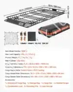 Stogo bagažinė  stogo krepšys, 2120x990x105 mm - Image 7