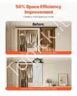 Stumdomų durų bėgelių sistema, iki 150 kg, 132 cm - Image 3