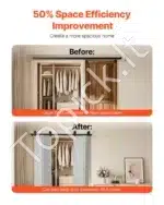 Stumdomų durų bėgelių sistema, iki 150 kg, 193 cm - Image 3