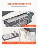 Sulankstoma kūdikio vystymo stalas su šonine lentyna ir ratukais, tamsiai pilka - Image 4