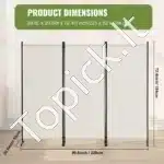 Sulankstoma kambario pertvara, 3 dalys, balta, 228x172.5 cm - Image 6