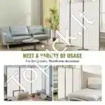 Sulankstoma kambario pertvara, 3 dalys, balta, 228x172.5 cm - Image 5