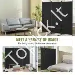 Sulankstoma kambario pertvara, 3 dalys, juoda, 228x172.5 cm - Image 6