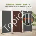 Sulankstoma pertvara, 3 dalys, pilka, 228x184 cm - Image 3