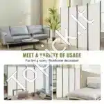 Sulankstoma kambario pertvara, 4 dalys, balta, 228x172.5 cm - Image 5