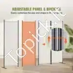 Sulankstoma kambario pertvara, 4 dalys, balta, 228x172.5 cm - Image 3