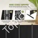 Sulankstoma kambario pertvara, 4 dalys, juoda, 228x172.5 cm - Image 2