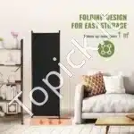 Sulankstoma kambario pertvara, 4 dalys, juoda, 228x172.5 cm - Image 4