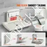 Sulankstoma sieninė vystymo komoda / sieninis vystymo stalas, pilka – HDPE medžiaga, 86×56,5×50 cm - Image 2