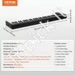 Sulankstomas Skaitmeninis Pianinas 61 klavišas, Juodas, ABS Plastikas, 910x193x55 mm - Image 6