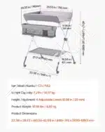 Sulankstomas kūdikių vystymo stalas, iki 14.97 kg - Image 7