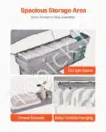 Sulankstomas kūdikių vystymo stalas, iki 14.97 kg - Image 4