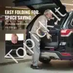 Sulankstomas vaikštynis-rolatorius senjorams, lengvas, 20 cm ratais, sėdyne ir rankena, aliuminio lydinys, iki 136 kg - Image 5