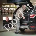 Sulankstomas vaikštynis-rolatorius senjorams, lengvas, 20 cm ratais, sėdyne ir rankena, aliuminio lydinys, iki 136 kg - Image 5