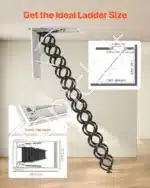 Sulankstomi laiptai palėpei, 299.4 kg, 2.6-2.85 m aukščio, plieniniai  - Image 2