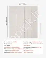 Šviesiai pilkos tamsinančios poliesterinės panelinės žaliuzės (4 vnt.) su reguliuojamu 116–218 cm bėgeliu, karpomu aukščiu - Image 7