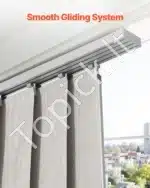 Šviesiai pilkos tamsinančios poliesterinės panelinės žaliuzės (4 vnt.) su reguliuojamu 116–218 cm bėgeliu, karpomu aukščiu - Image 5