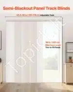 Šviesiai rudos pusiau permatomos poliesterinės panelinės žaliuzės (4 vnt.) su reguliuojamu 116–218 cm bėgeliu, karpomu aukščiu - Image 2