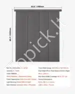 Tamsiai pilkos tamsinančios poliesterinės panelinės žaliuzės (4 vnt.) su reguliuojamu 116–218 cm bėgeliu, karpomu aukščiu - Image 7