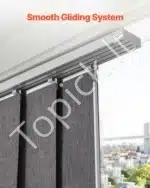 Tamsiai pilkos tamsinančios poliesterinės panelinės žaliuzės (4 vnt.) su reguliuojamu 116–218 cm bėgeliu, karpomu aukščiu - Image 5