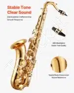 Tenorinis saksofonas, B-dur, auksinis, 84x50x15 cm - Image 3