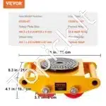 Transportavimo riedučiai 6 t, 280 × 210 × 105 mm, anglinio plieno konstrukcija su 360° pasukama platforma ir PU ratukais - Image 3