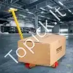 Transportavimo vežimėlis 3 t su rankena, 425×335×116 mm, pramoninis anglinio plieno riedėjimo padėklas su 3 × 360° PU ratukais - Image 2