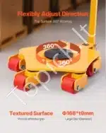 Transportavimo vežimėlis su rankena, 4 t apkrova, 360° pasukamas - Image 7