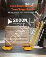 Transportavimo vežimėlis su rankena, 6 t apkrova, 360° pasukamas - Image 4