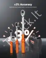 Trijų dalių profesionalus sukimo momento raktų komplektas, chromuotas plienas, 3.275 kg - Image 3