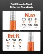Trijų dalių profesionalus sukimo momento raktų komplektas, chromuotas plienas, 3.275 kg - Image 4