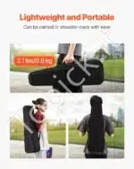 Trikampio formos smuiko dėklas 4/4, itin lengvas, juodas, ~78x25x13 cm, su kuprinės diržais - Image 4