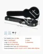 Tvirtas gitaros dėklas, 105 cm, juodas, Vakarų ir Les Paul tipo gitaroms - Image 7