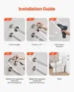 Tvirtas sieninis tualeto turėklas su atramine kojele (78x76x80 cm), 136 kg - Image 4