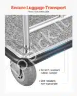 Tvirtas viešbučio bagažo vežimėlis 4 ratų, 362 kg, 108x64x180 cm - Image 5