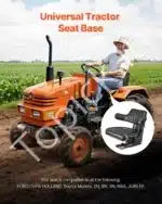 Universali Traktoriaus Sėdynė | Juoda PVC Oda, Putplastis, Plienas | 610 x 510 x 510 mm | Reguliuojama Atrama - Image 2