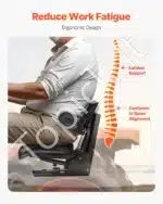 Universali Traktoriaus Sėdynė | Juoda PVC Oda, Putplastis, Plienas | 610 x 510 x 510 mm | Reguliuojama Atrama - Image 4