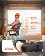 Universali Traktoriaus/krautuvo Sėdynė su Amortizacija ir Porankiais | 600 x 510 x 640 mm | PVC, Plienas | Reguliuojama Nugaros Atrama - Image 3